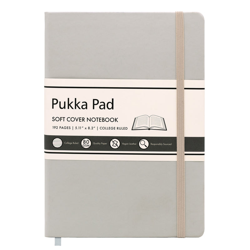 Soft Cover A5 Notebook College Ruled in Pebble