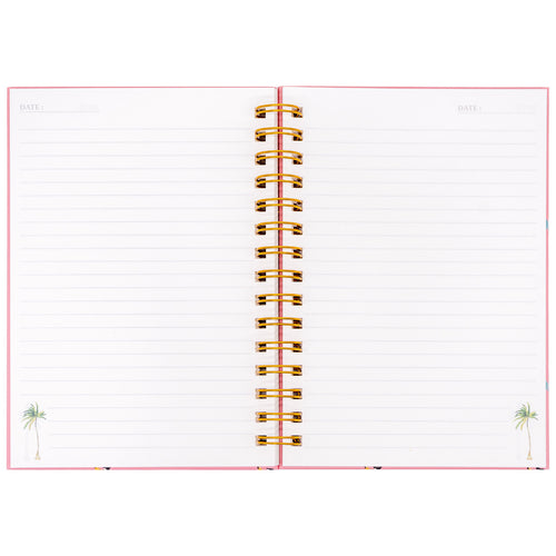 Carpe Diem x La Papelaria, Hardcover Spiral Notebook in Pink Cockatoo Print