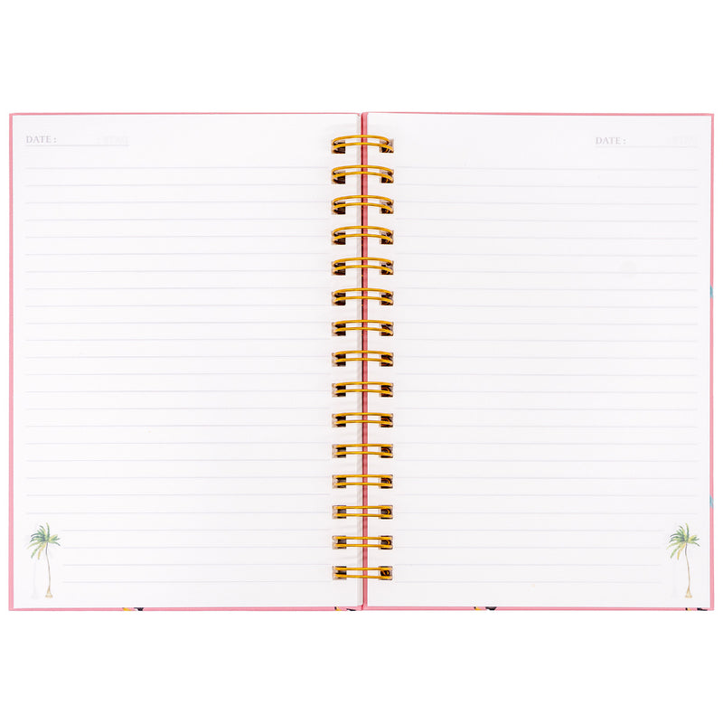 Carpe Diem x La Papelaria, Hardcover Spiral Notebook in Pink Cockatoo Print