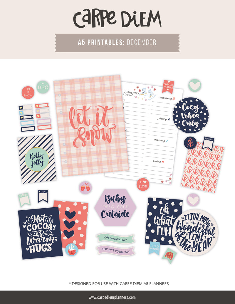 A5 Planner Printables - December Freebie