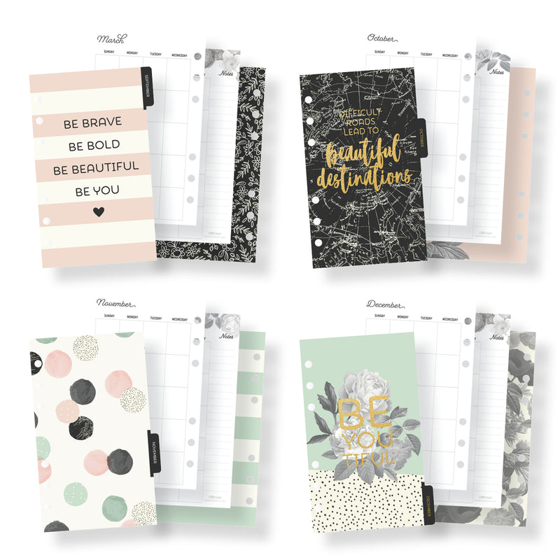 Carpe Diem monthly personal planner inserts