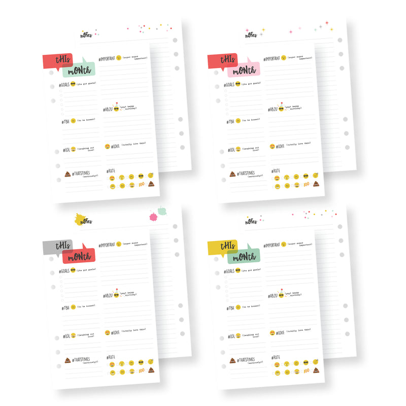 A5 Planner Emoji Love Insert set