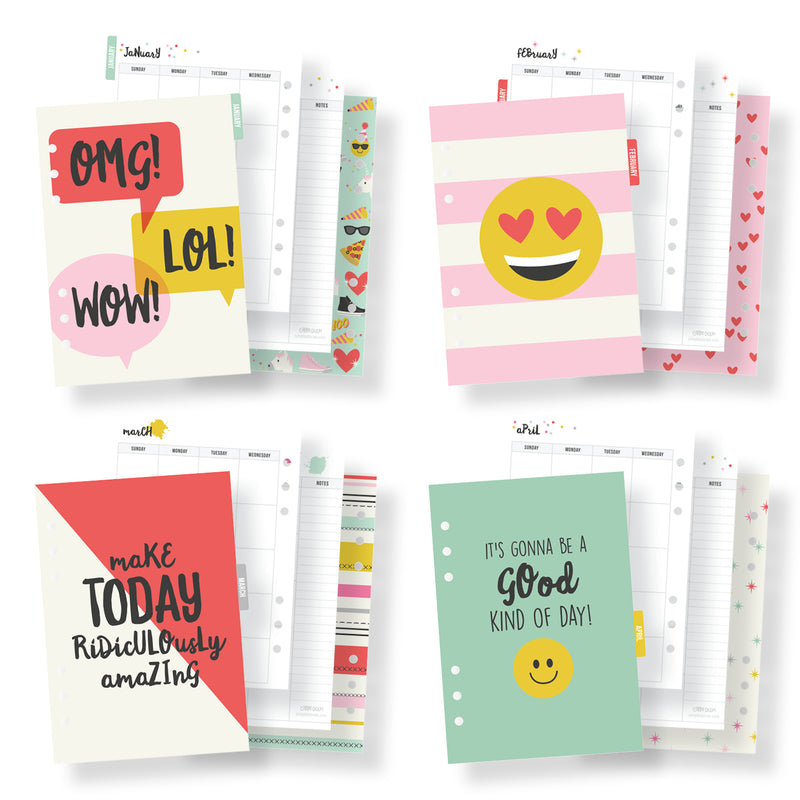 A5 Planner Emoji Love Insert set