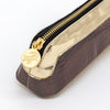 Crocodile print, gold slim pencil case