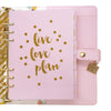 Inner of Carpe Diem A5 ballerina pink box set showing gold inner