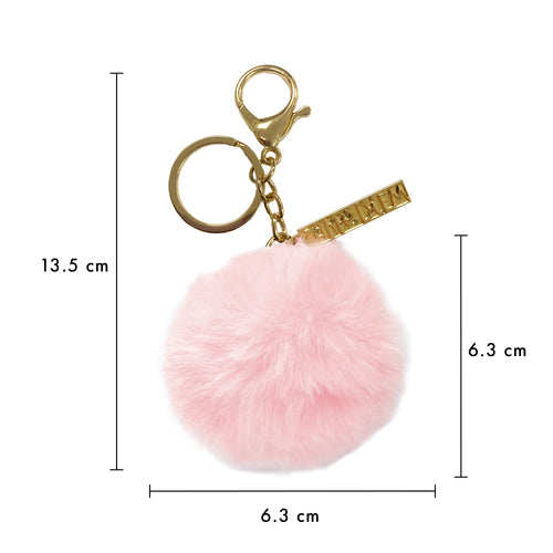 Pink faux fur pom pom 