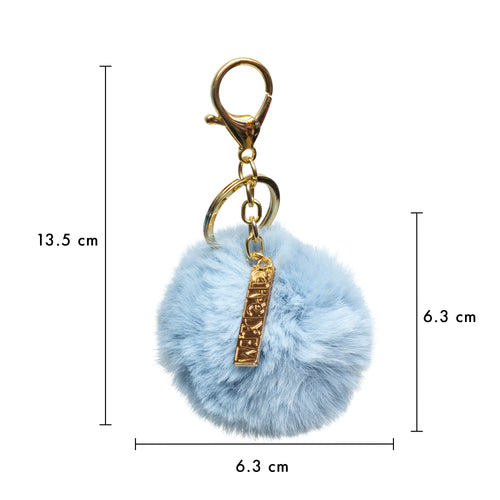 Sky Blue Pom Pom Keyring