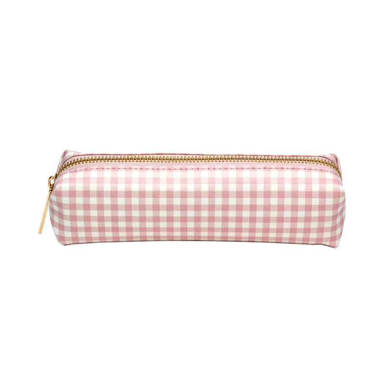 Carpe Diem ballerina pink check slim pencil case