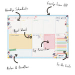 Ditsy floral weekly planner pad