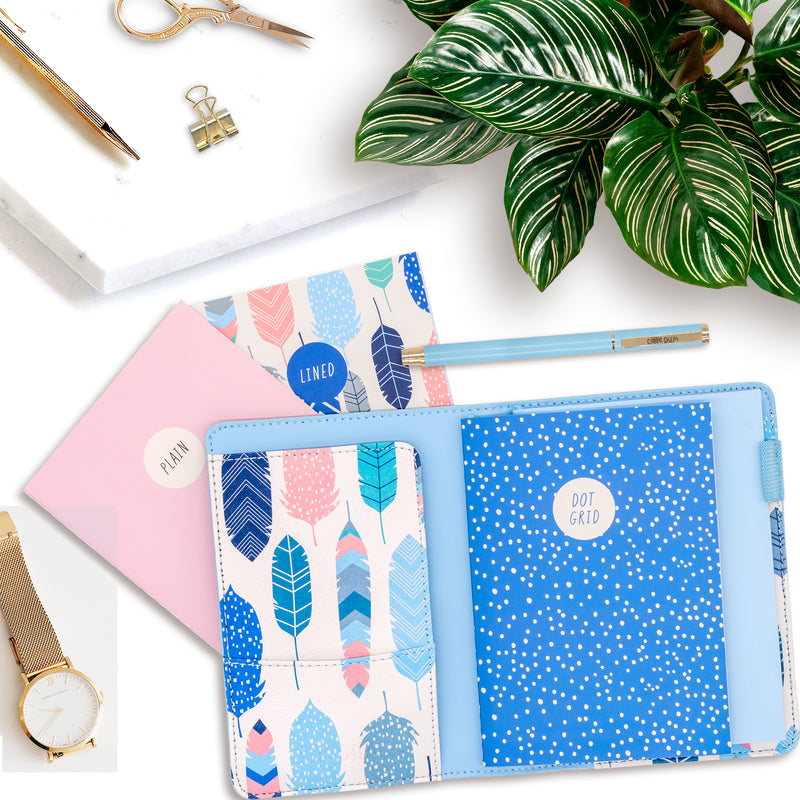 Sky Blue A6 Notebook and Passport Holder