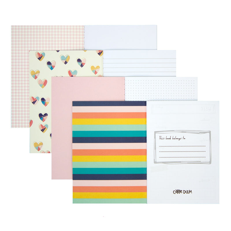 Hearts Assortment A6 Notebooks - 4 Pack