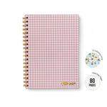 Carpe Diem ballerina pink check B5 hardcover notebook