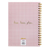 Back of Carpe Diem ballerina pink check B5 hardcover notebook