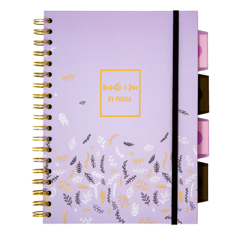 Rochelle & Jess 5-subject hardcover notebook - Pack of 3 assorted colours