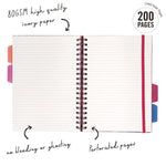 Bloom 5-subject hardcover notebook - Pack of 3 assorted colors