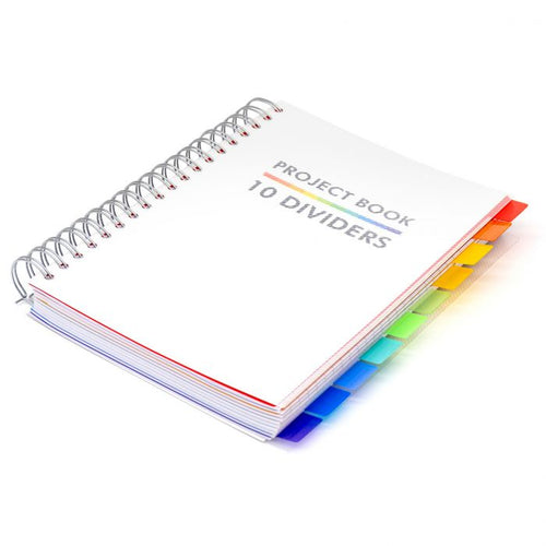 B5 White Subject Notebook with 10 Colorful Dividers