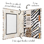 Leopard print rollbound ringbinder