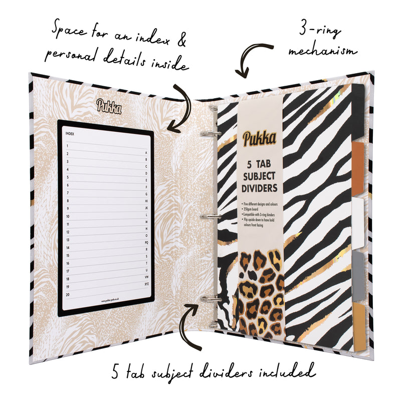 Wild Zebra Print Rollbound Binder Preloaded 3-Ring