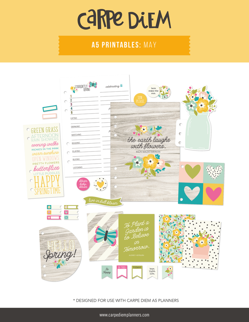 Carpe Diem A5 free planner printable for May