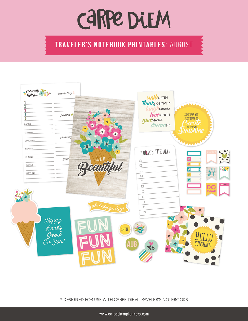 Traveler's Notebook Printables - August Freebie