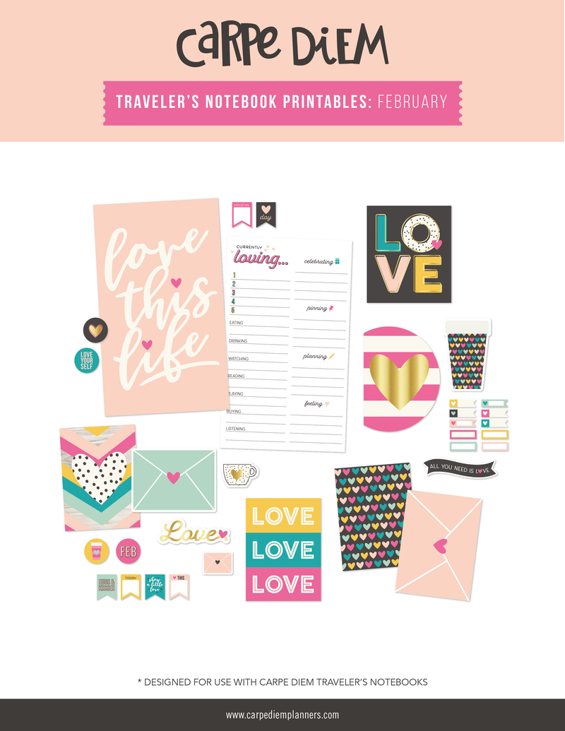 Traveler's Notebook Printables - February Freebie