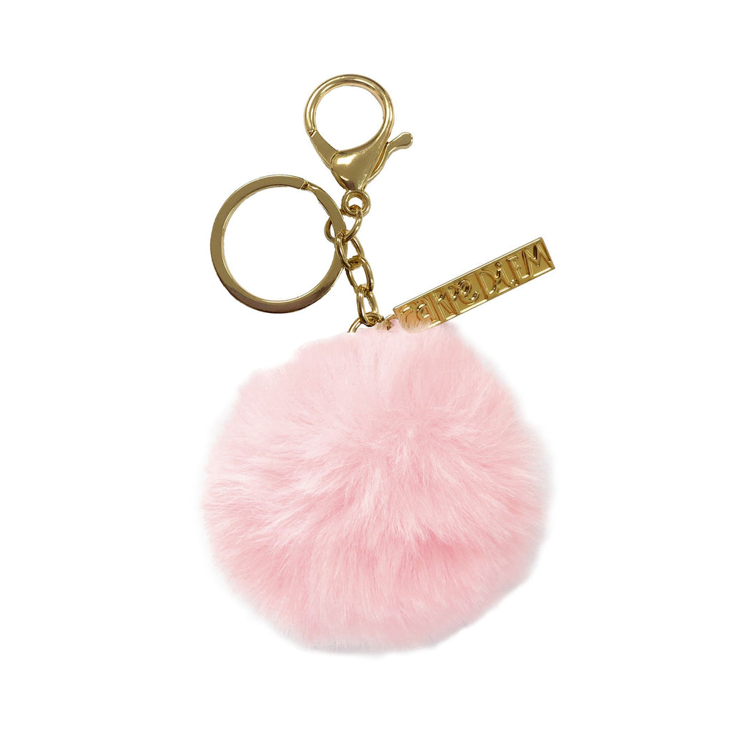 Pink faux fur pom pom 