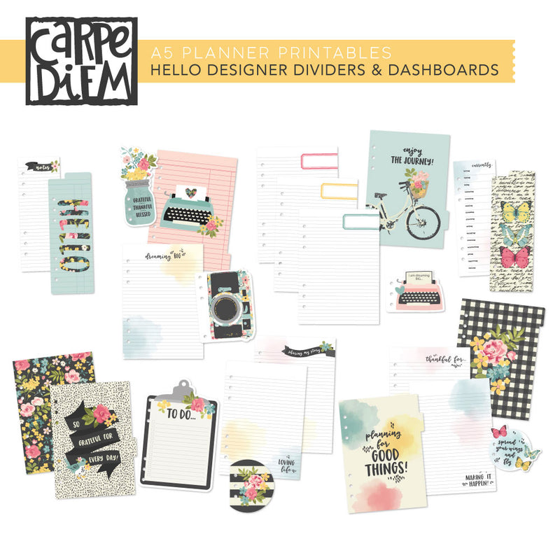 Hello A5 Planner Printables - Designer Dividers & Dashboards