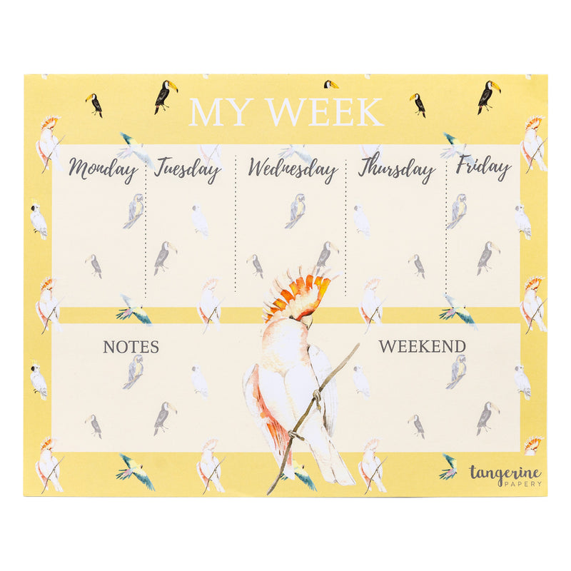 Carpe Diem x La Papelaria, Weekly Planner Desk Pad in Cockatoo